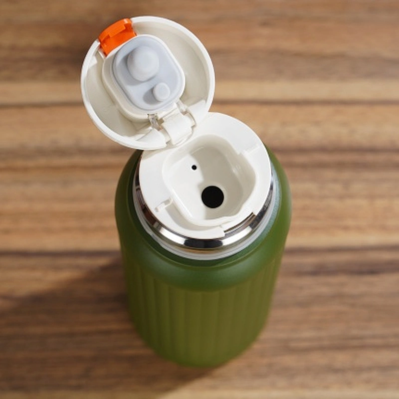 500 ml double wall stainless steel vacuum flask with push button stopper and s/s cover